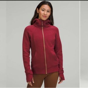 Lululemon Scuba Full Zip Hoodies Mulled Wine/Gold